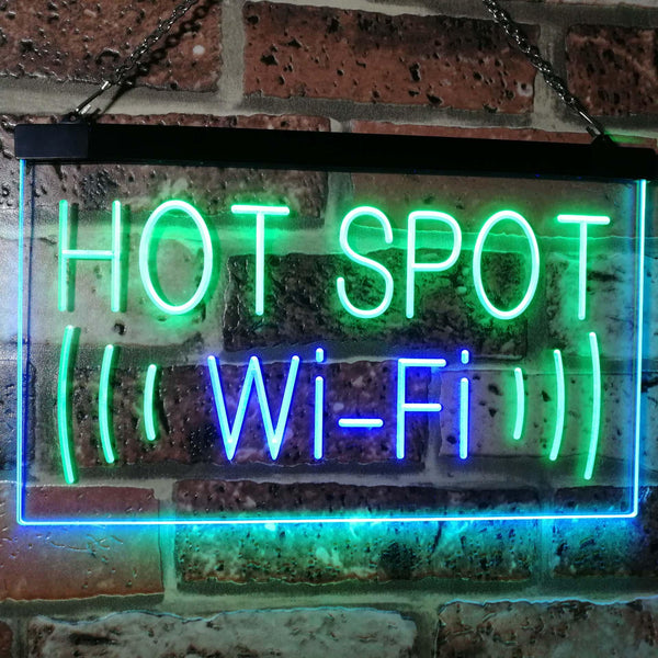 ADVPRO Wi-Fi Hot Spot Display Dual Color LED Neon Sign st6-i2571 - Green & Blue