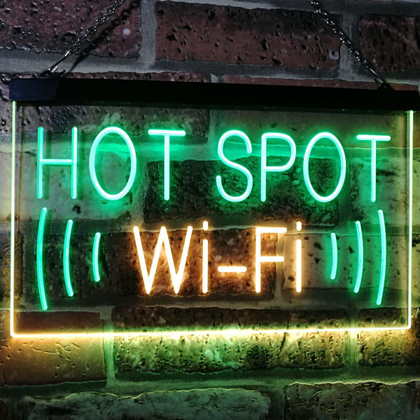 ADVPRO Wi-Fi Hot Spot Display Dual Color LED Neon Sign st6-i2571 - Green & Yellow