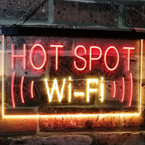 ADVPRO Wi-Fi Hot Spot Display Dual Color LED Neon Sign st6-i2571 - Red & Yellow