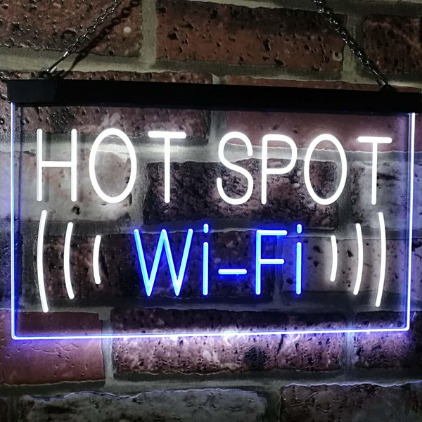 ADVPRO Wi-Fi Hot Spot Display Dual Color LED Neon Sign st6-i2571 - White & Blue