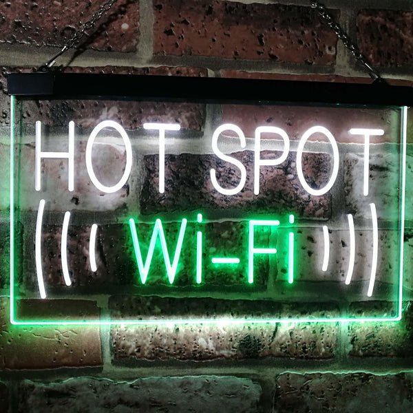 ADVPRO Wi-Fi Hot Spot Display Dual Color LED Neon Sign st6-i2571 - White & Green