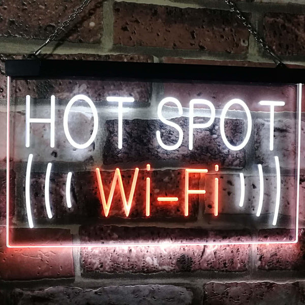 ADVPRO Wi-Fi Hot Spot Display Dual Color LED Neon Sign st6-i2571 - White & Orange