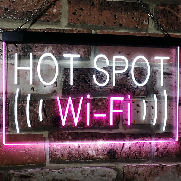 ADVPRO Wi-Fi Hot Spot Display Dual Color LED Neon Sign st6-i2571 - White & Purple