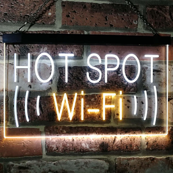 ADVPRO Wi-Fi Hot Spot Display Dual Color LED Neon Sign st6-i2571 - White & Yellow