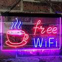 ADVPRO Free Wi-Fi Coffee Shop Dual Color LED Neon Sign st6-i2572 - Blue & Red