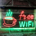 ADVPRO Free Wi-Fi Coffee Shop Dual Color LED Neon Sign st6-i2572 - Green & Red