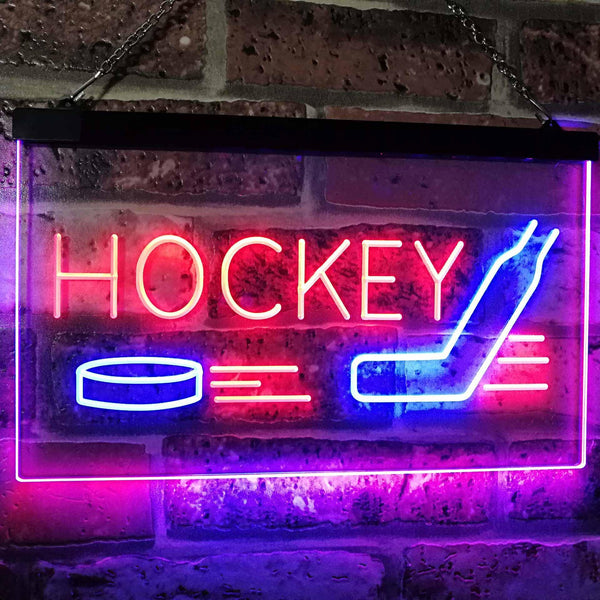 ADVPRO Hockey Sport Man Cave Bar Room Dual Color LED Neon Sign st6-i2577 - Blue & Red