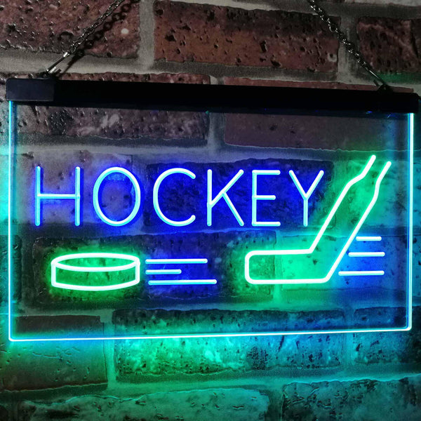 ADVPRO Hockey Sport Man Cave Bar Room Dual Color LED Neon Sign st6-i2577 - Green & Blue