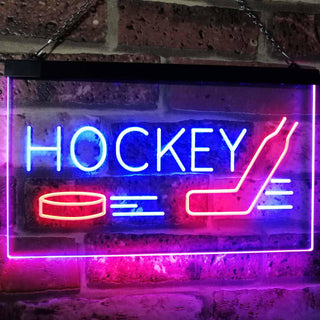 ADVPRO Hockey Sport Man Cave Bar Room Dual Color LED Neon Sign st6-i2577 - Red & Blue