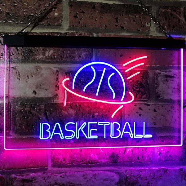 ADVPRO Basketball Sport Man Cave Bar Room Dual Color LED Neon Sign st6-i2581 - Blue & Red