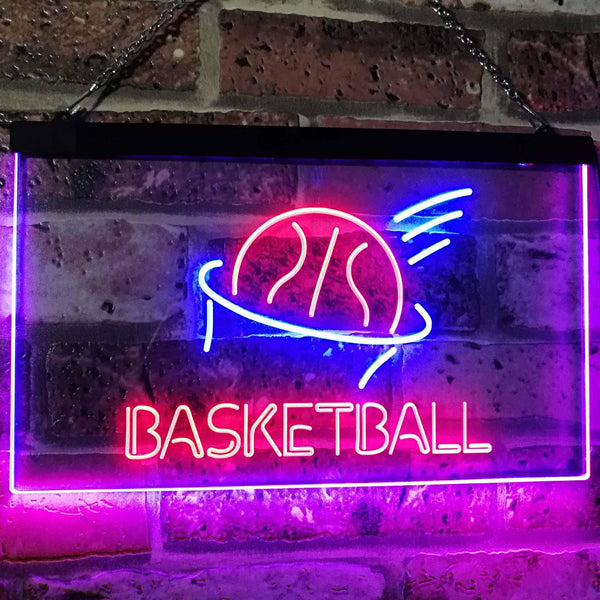 ADVPRO Basketball Sport Man Cave Bar Room Dual Color LED Neon Sign st6-i2581 - Red & Blue