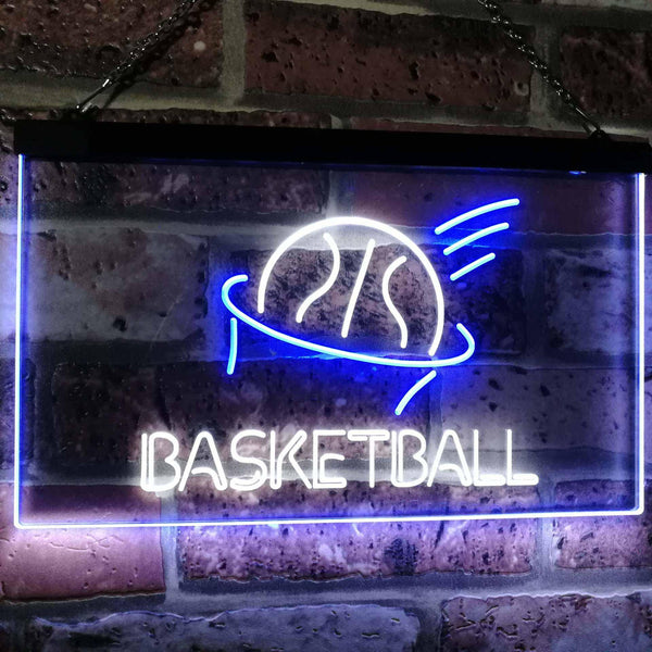 ADVPRO Basketball Sport Man Cave Bar Room Dual Color LED Neon Sign st6-i2581 - White & Blue