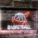 ADVPRO Basketball Sport Man Cave Bar Room Dual Color LED Neon Sign st6-i2581 - White & Orange