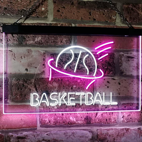 ADVPRO Basketball Sport Man Cave Bar Room Dual Color LED Neon Sign st6-i2581 - White & Purple