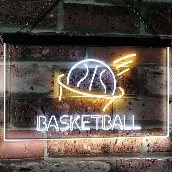 ADVPRO Basketball Sport Man Cave Bar Room Dual Color LED Neon Sign st6-i2581 - White & Yellow