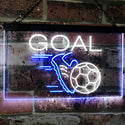 ADVPRO Soccer Goal Football Bar Man Cave Dual Color LED Neon Sign st6-i2583 - White & Blue