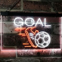 ADVPRO Soccer Goal Football Bar Man Cave Dual Color LED Neon Sign st6-i2583 - White & Orange
