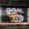 ADVPRO Soccer Goal Football Bar Man Cave Dual Color LED Neon Sign st6-i2583 - White & Yellow