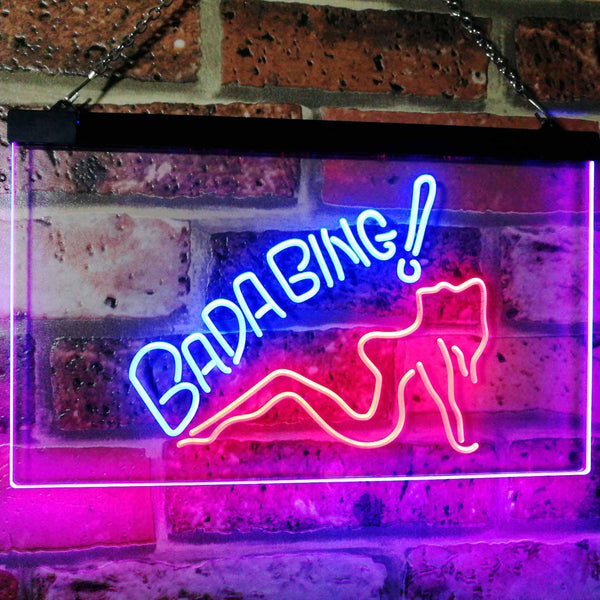 ADVPRO Bada Bing Girl Lady Man Cave Dual Color LED Neon Sign st6-i2585 - Blue & Red