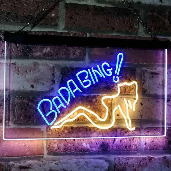 ADVPRO Bada Bing Girl Lady Man Cave Dual Color LED Neon Sign st6-i2585 - Blue & Yellow