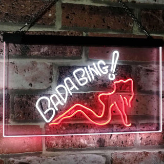 ADVPRO Bada Bing Girl Lady Man Cave Dual Color LED Neon Sign st6-i2585 - White & Red