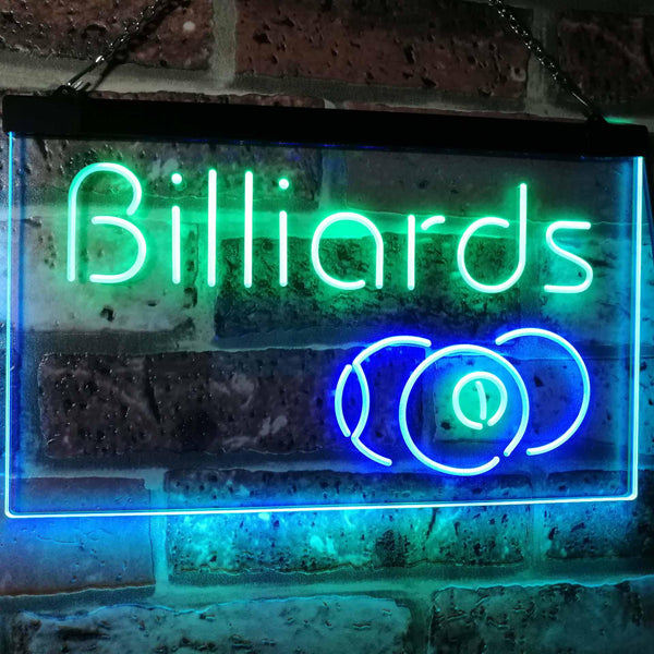 ADVPRO Billiards 9 Ball Game Room Pool Snooker Decor Man Cave Dual Color LED Neon Sign st6-i2590 - Green & Blue