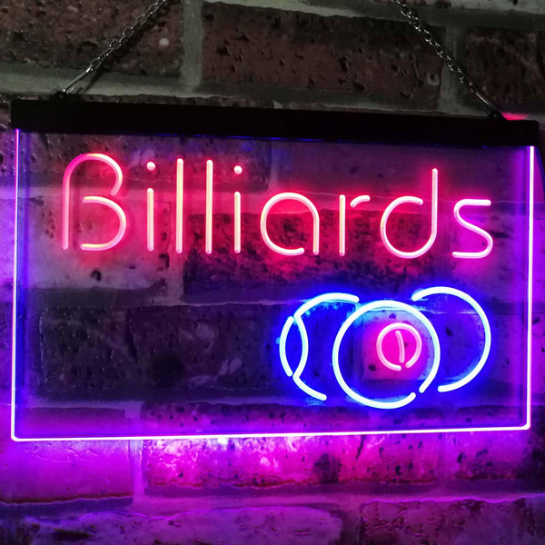ADVPRO Billiards 9 Ball Game Room Pool Snooker Decor Man Cave Dual Color LED Neon Sign st6-i2590 - Red & Blue