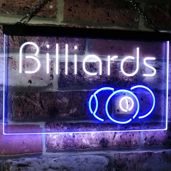 ADVPRO Billiards 9 Ball Game Room Pool Snooker Decor Man Cave Dual Color LED Neon Sign st6-i2590 - White & Blue