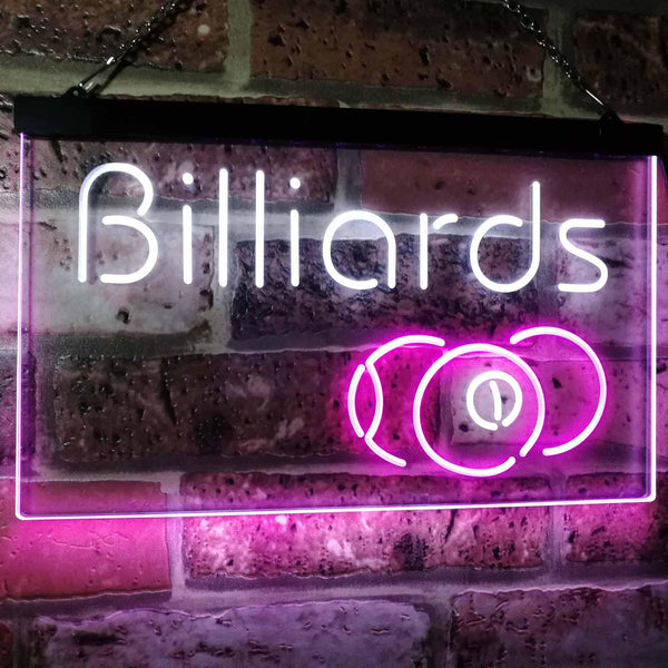 ADVPRO Billiards 9 Ball Game Room Pool Snooker Decor Man Cave Dual Color LED Neon Sign st6-i2590 - White & Purple