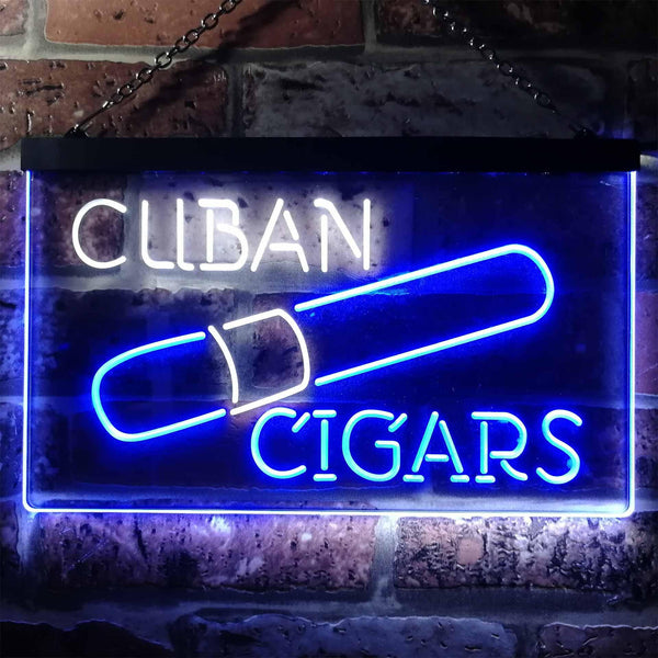 ADVPRO Cuba Cigars Collector Club Bar Wine Wall Decor Dual Color LED Neon Sign st6-i2602 - White & Blue