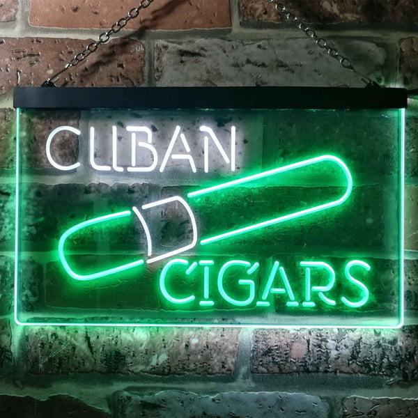 ADVPRO Cuba Cigars Collector Club Bar Wine Wall Decor Dual Color LED Neon Sign st6-i2602 - White & Green