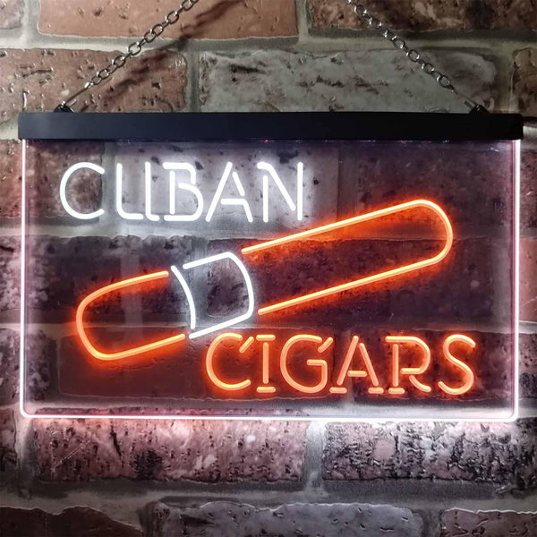 ADVPRO Cuba Cigars Collector Club Bar Wine Wall Decor Dual Color LED Neon Sign st6-i2602 - White & Orange