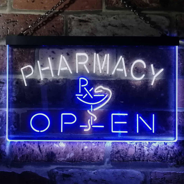 ADVPRO Pharmacy Open Business Medicine Shop Dual Color LED Neon Sign st6-i2614 - White & Blue