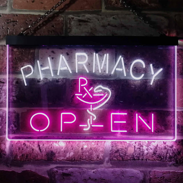 ADVPRO Pharmacy Open Business Medicine Shop Dual Color LED Neon Sign st6-i2614 - White & Purple