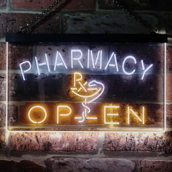 ADVPRO Pharmacy Open Business Medicine Shop Dual Color LED Neon Sign st6-i2614 - White & Yellow