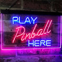 ADVPRO Pinball Room Play Here Display Game Man Cave Decor Dual Color LED Neon Sign st6-i2619 - Blue & Red