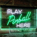 ADVPRO Pinball Room Play Here Display Game Man Cave Decor Dual Color LED Neon Sign st6-i2619 - White & Green
