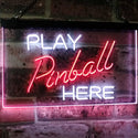 ADVPRO Pinball Room Play Here Display Game Man Cave Decor Dual Color LED Neon Sign st6-i2619 - White & Red