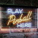 ADVPRO Pinball Room Play Here Display Game Man Cave Decor Dual Color LED Neon Sign st6-i2619 - White & Yellow