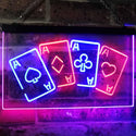 ADVPRO Four Aces Poker Casino Man Cave Bar Dual Color LED Neon Sign st6-i2705 - Blue & Red