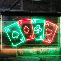 ADVPRO Four Aces Poker Casino Man Cave Bar Dual Color LED Neon Sign st6-i2705 - Green & Red