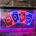ADVPRO Four Aces Poker Casino Man Cave Bar Dual Color LED Neon Sign st6-i2705 - Red & Blue