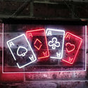 ADVPRO Four Aces Poker Casino Man Cave Bar Dual Color LED Neon Sign st6-i2705 - White & Red