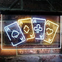 ADVPRO Four Aces Poker Casino Man Cave Bar Dual Color LED Neon Sign st6-i2705 - White & Yellow