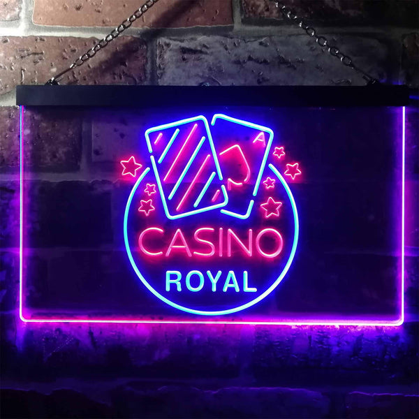ADVPRO Casino Man Cave Royal Bar Dual Color LED Neon Sign st6-i2708 - Blue & Red