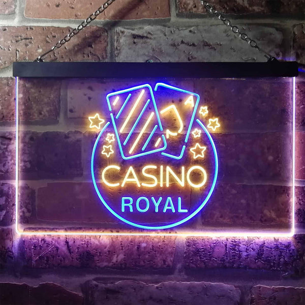 ADVPRO Casino Man Cave Royal Bar Dual Color LED Neon Sign st6-i2708 - Blue & Yellow