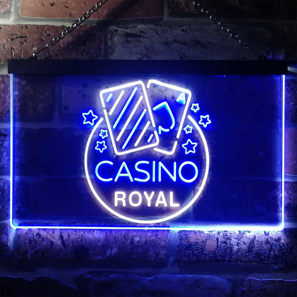 ADVPRO Casino Man Cave Royal Bar Dual Color LED Neon Sign st6-i2708 - White & Blue