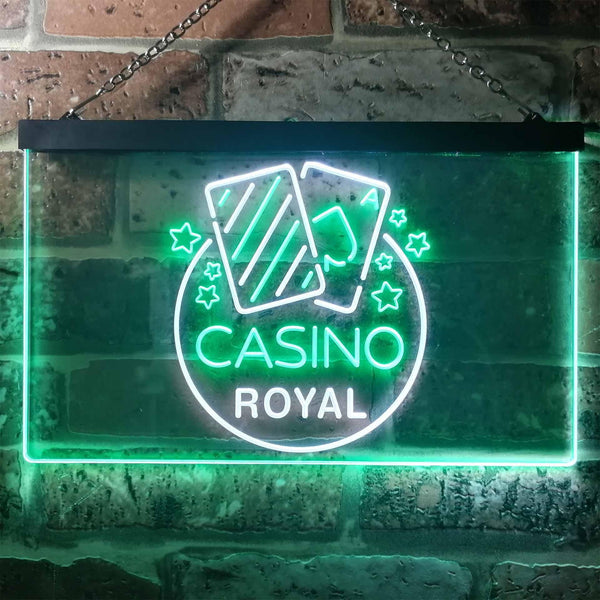 ADVPRO Casino Man Cave Royal Bar Dual Color LED Neon Sign st6-i2708 - White & Green