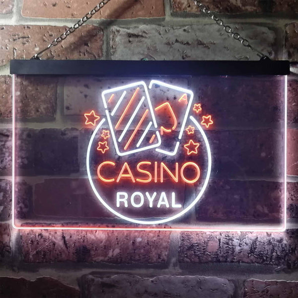 ADVPRO Casino Man Cave Royal Bar Dual Color LED Neon Sign st6-i2708 - White & Orange