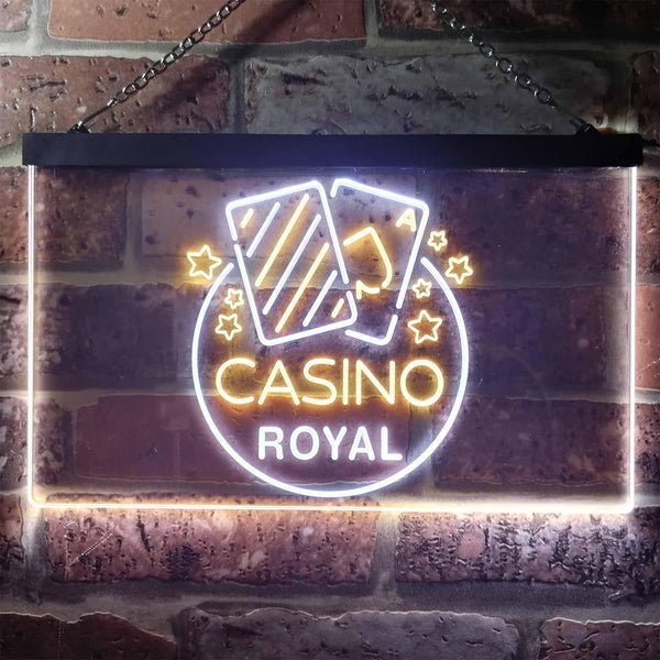 ADVPRO Casino Man Cave Royal Bar Dual Color LED Neon Sign st6-i2708 - White & Yellow